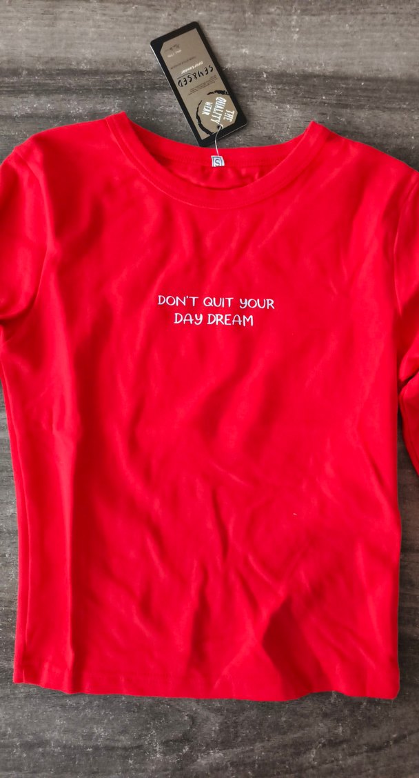 Kız Çocuk Kırmızı Uzun Kollu Basic Tişört - Görsel 2