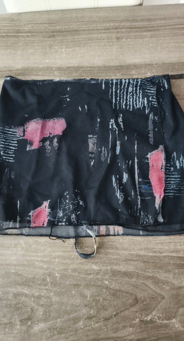 Siyah Baskılı Mini Hamile Etek - Görsel 3