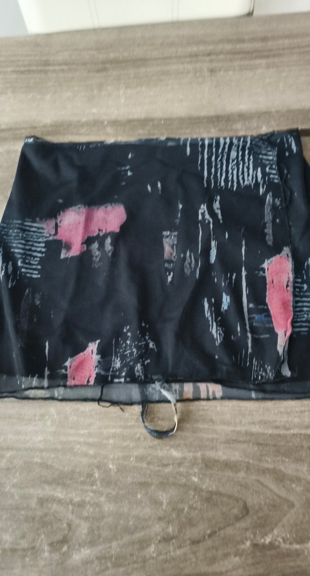 Siyah Baskılı Mini Hamile Etek - Görsel 4