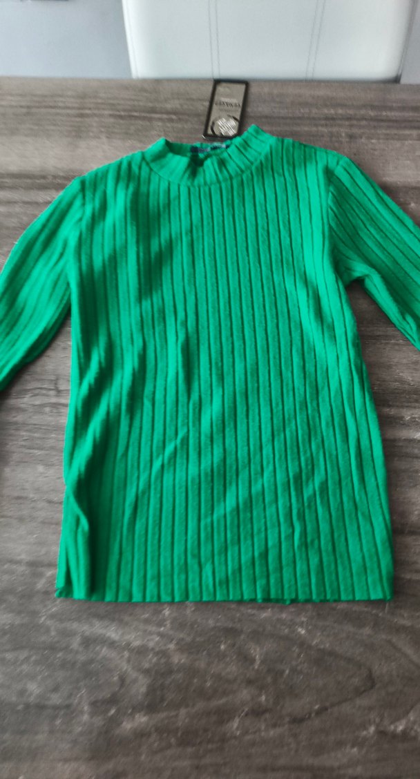 Yeşil Kadın Boğazlı Triko Kazak - Görsel 2