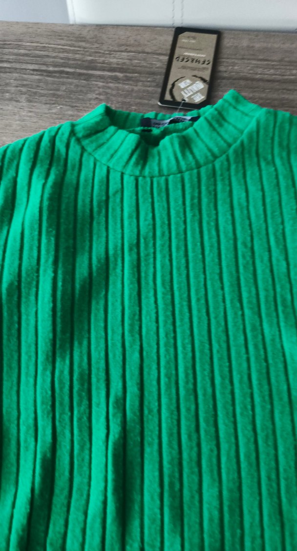 Yeşil Kadın Boğazlı Triko Kazak - Görsel 3