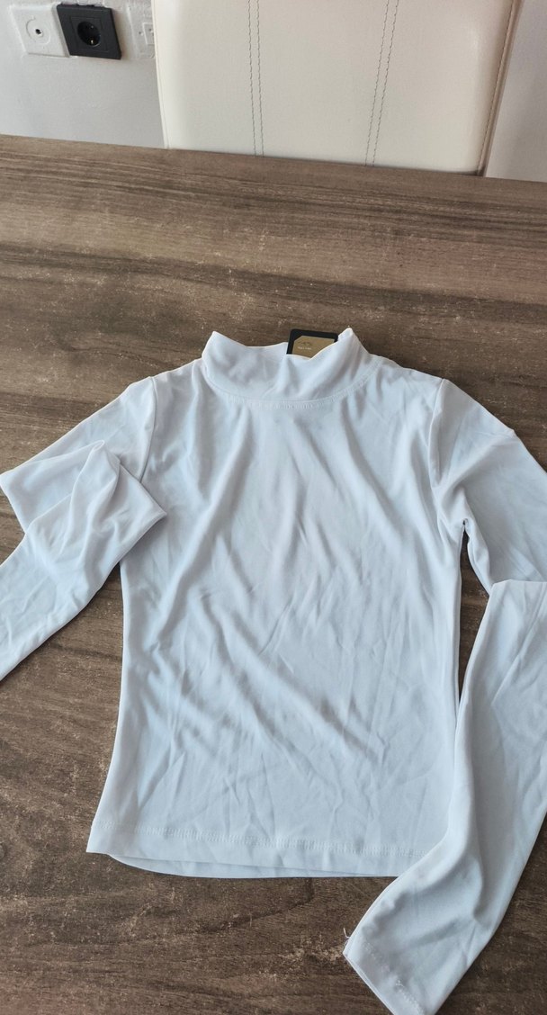 Beyaz Kısa Kollu Balıkçı Yaka Kadın Gömlek - Görsel 2