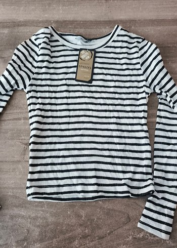 Kız Çocuk Gri Zebra Desenli Uzun Kollu Triko - Görsel 2