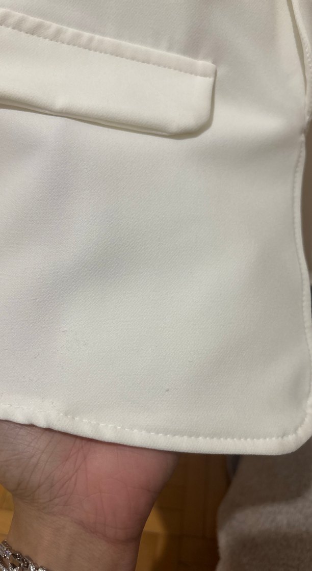 Beyaz Kadın Midi Blazer Ceket - Görsel 3