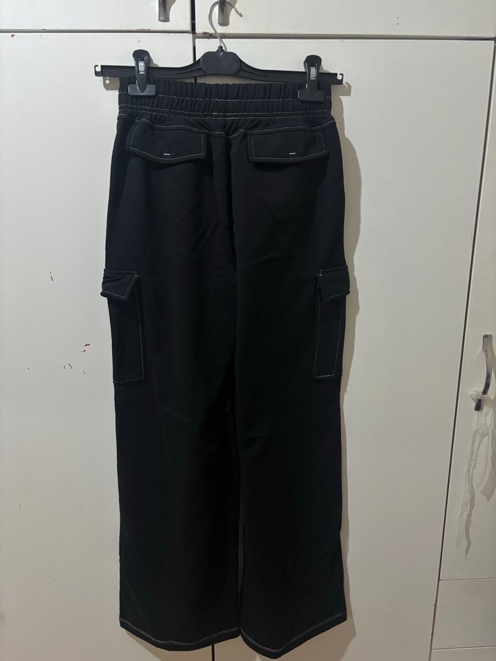 Kargo cepli kalın eşofman tarzlı pantolon - Görsel 2