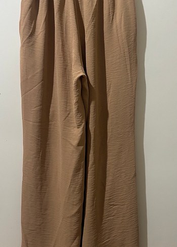 Bej Rahat Kesim Keten Kadın Pantolon - Görsel 2