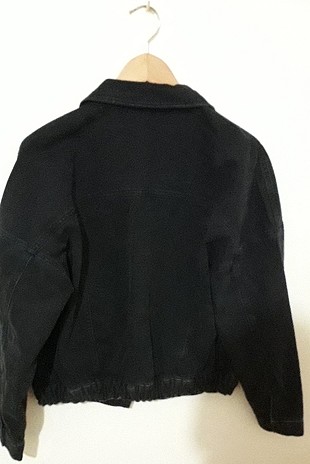 l Beden Bir iki kere giyilmiş beli lastikli bel üstü siyah kot ceket
