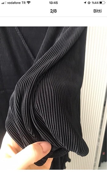 Trendyol & Milla Siyah bağlamalı kolları boğumlu elbise