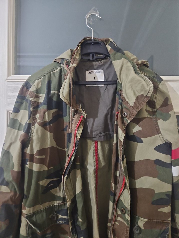 Kamuflaj Desenli kadın Midi Yağmurluk - Görsel 2