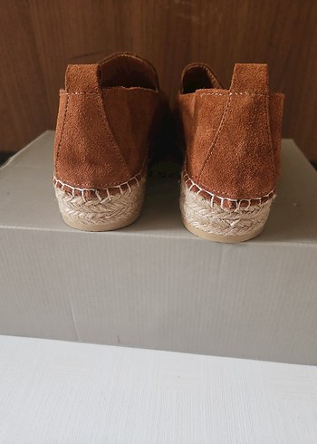 Kahverengi Süet Kadın Dolgu Topuk Espadril - Görsel 6
