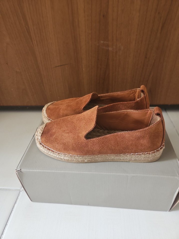 Kahverengi Süet Kadın Dolgu Topuk Espadril - Görsel 2