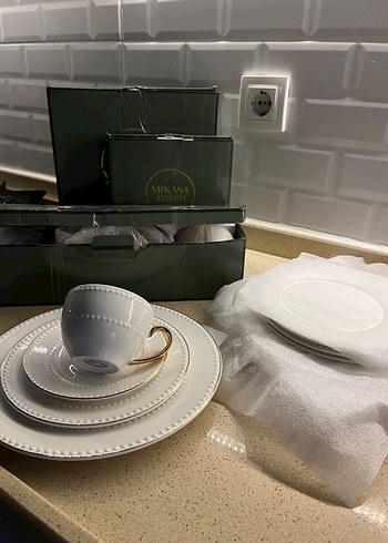 Mikasa moor Klasik Beyaz Porselen çay seti - Görsel 7