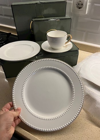 Mikasa moor Klasik Beyaz Porselen çay seti - Görsel 5