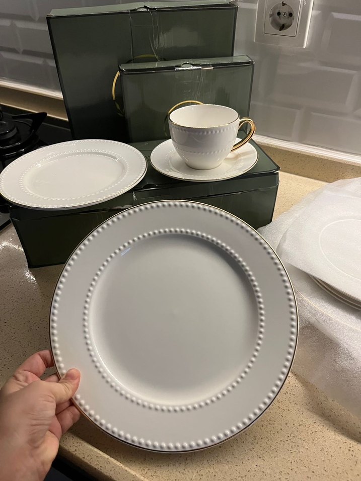 Mikasa moor Klasik Beyaz Porselen çay seti - Görsel 5