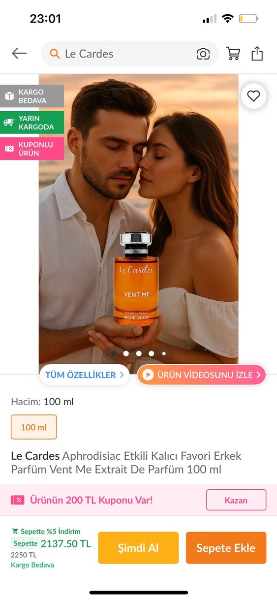 Le Cardes Vintage Erkek Parfümü 100 ml - Görsel 3