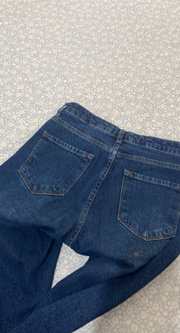 Lacivert Dantel Detaylı Kadın Midi Boy Jean - Görsel 3