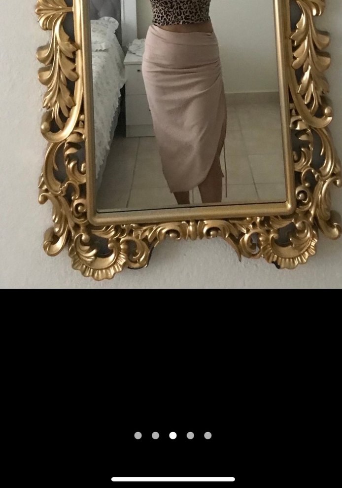 Bej Drapeli Uzun Etek - Görsel 3