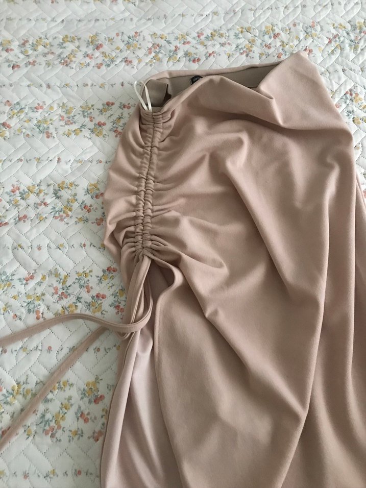 Bej Drapeli Uzun Etek - Görsel 2