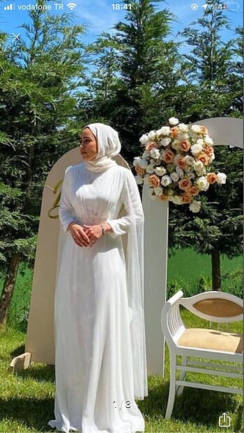 Nikah elbisesi beyaz tesettür