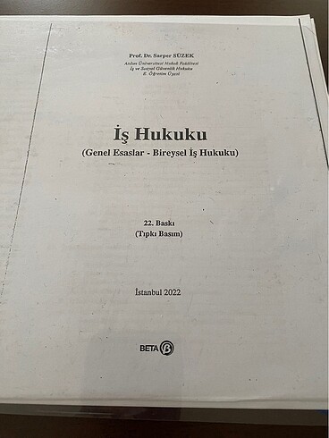 İş Hukuku Sarper Süzek 2022
