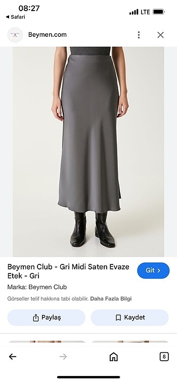 Beymen club saten etek