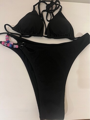 xs Beden Siyah yüksek bel bikini