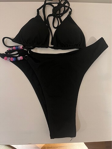 xs Beden siyah Renk Siyah yüksek bel bikini