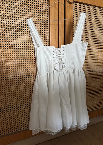 Beyaz Mini Hemşire Korseli elbise L beden - Görsel 8