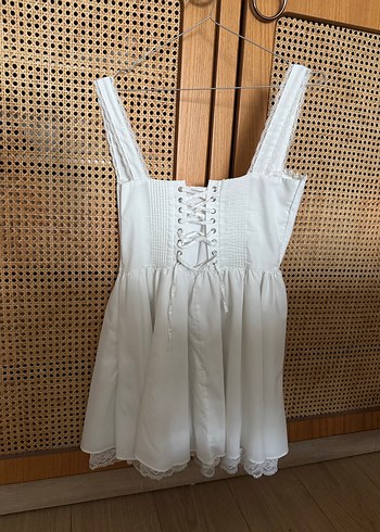 Beyaz Mini Hemşire Korseli elbise L beden - Görsel 7