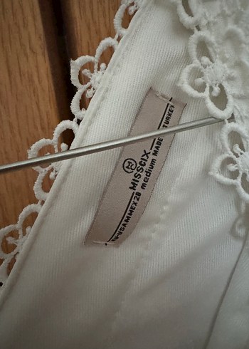 Dantel Detaylı Beyaz Bohem Mini Elbise - Görsel 5