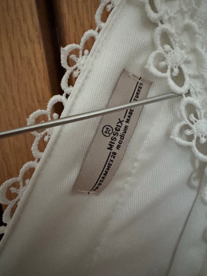 Dantel Detaylı Beyaz Bohem Mini Elbise - Görsel 5