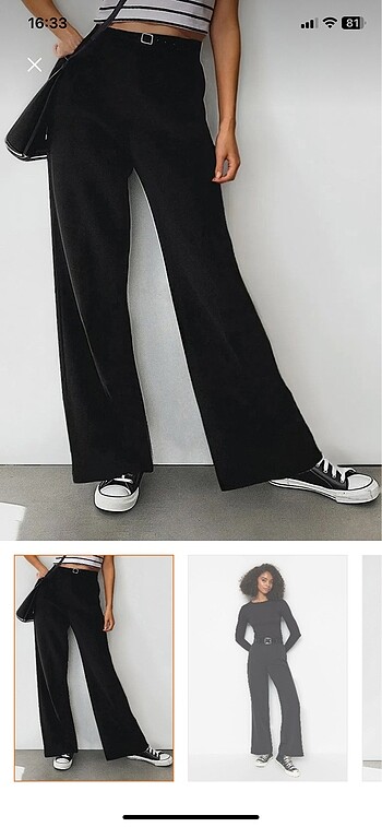 Trendyolmilla siyah wide leg pantolon
