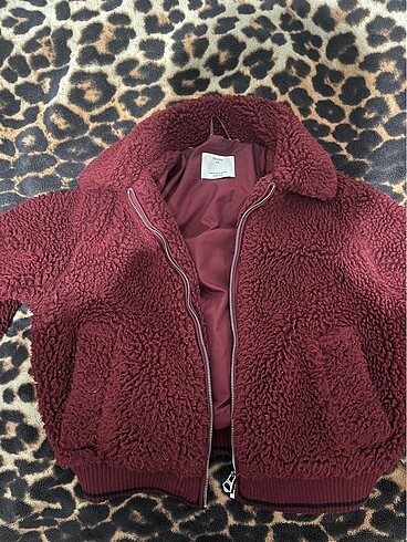 Bershka bordo kürk