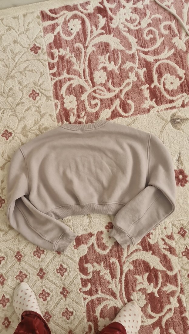 Gri Kadın Peluş Sweatshirt - Görsel 3