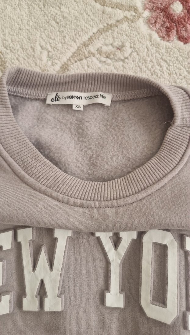 Gri Kadın Peluş Sweatshirt - Görsel 2