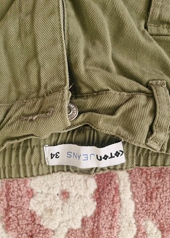 Kadın Haki Bel Bantlı Kargo Şort - Görsel 2