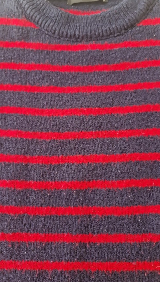 Kırmızı Çizgili Kadın Yün Kazak - Görsel 3