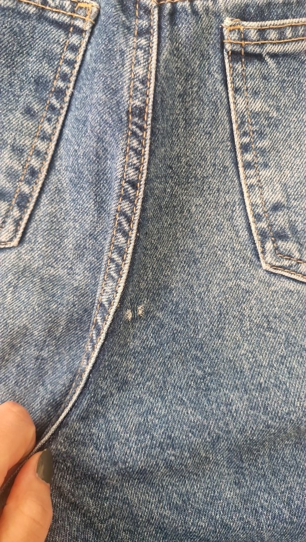 Kadın Mavi Bol Kesim Midi Kot Pantolon - Görsel 5