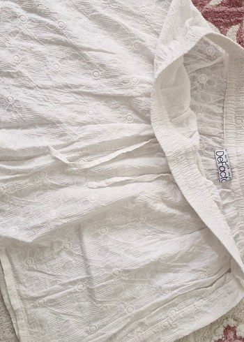Dantel Detaylı Beyaz Keten Mini Şort - Görsel 3