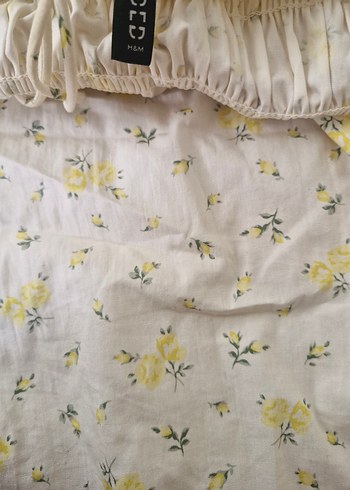 Sarı Straplez Midi Bohem Elbise - Görsel 3