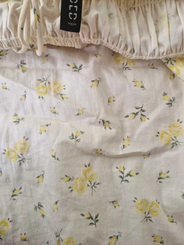 Sarı Straplez Midi Bohem Elbise - Görsel 3