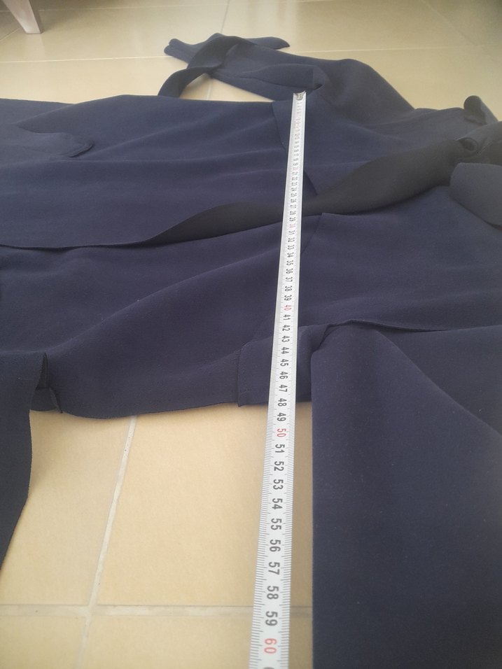 Süet Uzun Lacivert Kadın Trençkot - Görsel 4