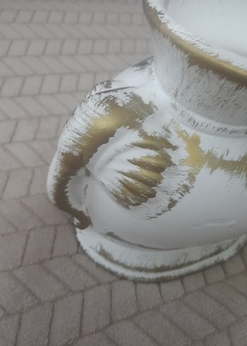 Beyaz Parlak Dekoratif Vazo - Görsel 5