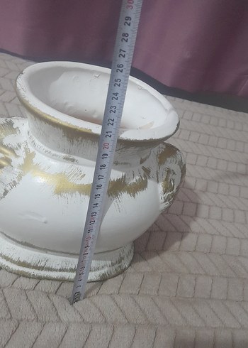 Beyaz Parlak Dekoratif Vazo - Görsel 3