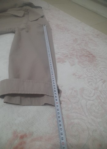 Benin Style Bej Düğmeli Midi Kadın Trençkot - Görsel 6