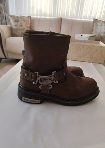 Harley. Davidson Erkek Kahverengi Deri Tokalı  Bot - Görsel 2