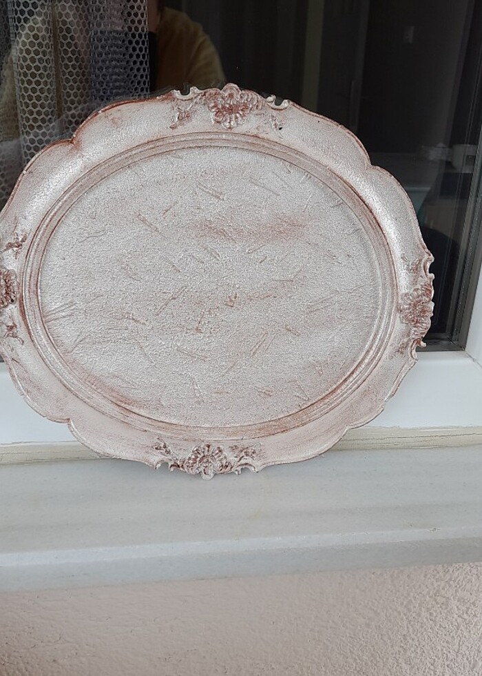 Boyanmış polyester söz,nişan vs tepsisi - Görsel 4