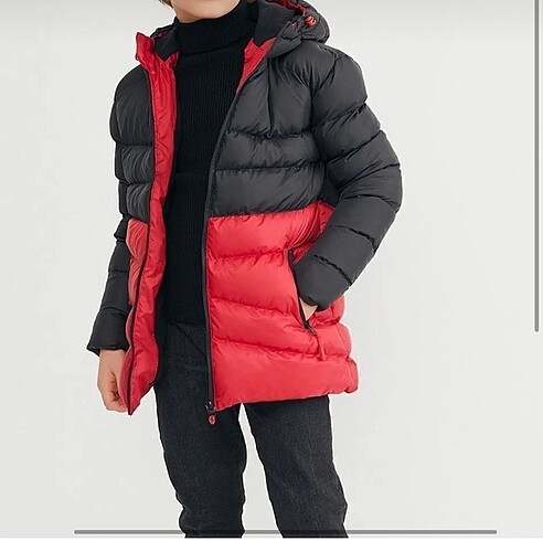 6 Yaş Beden kırmızı Renk Erkek Çocuk Mont