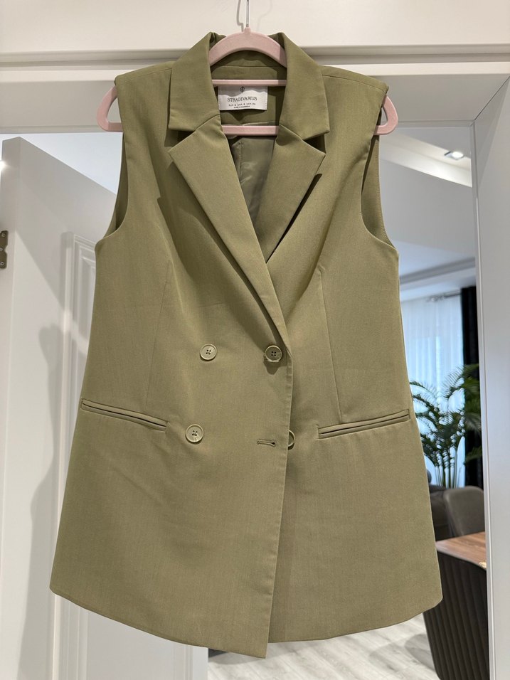 Düğmeli Kolsuz Kadın Blazer - Görsel 2