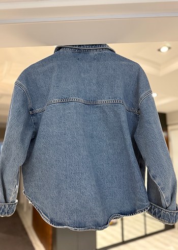Düğmeli Mavi Kadın Denim Ceket - Görsel 2